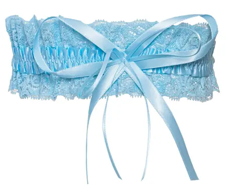 Cottelli Accessories Lace Garter Blue with Satin Bow 5.5cm
