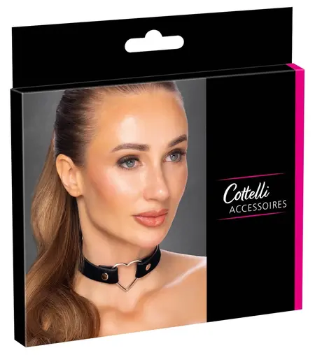 Cottelli ACCESSOIRES Black Heart Adjustable Choker 31-42 cm