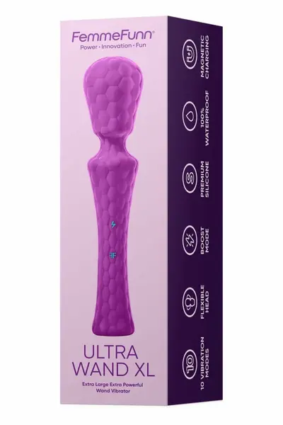 Ultra Wand XL голям вибратор микрофон, лилав, водоустойчив, 29 см