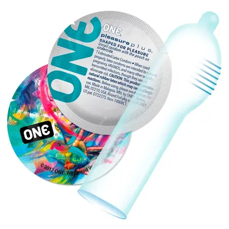 ONE Pleasure Plus 12-Pack Advanced Contoured Latex Condoms