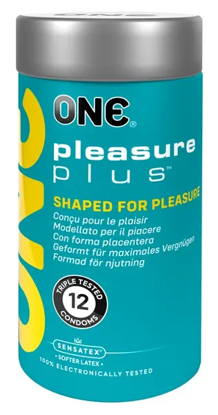 ONE Pleasure Plus 12-Pack Advanced Contoured Latex Condoms