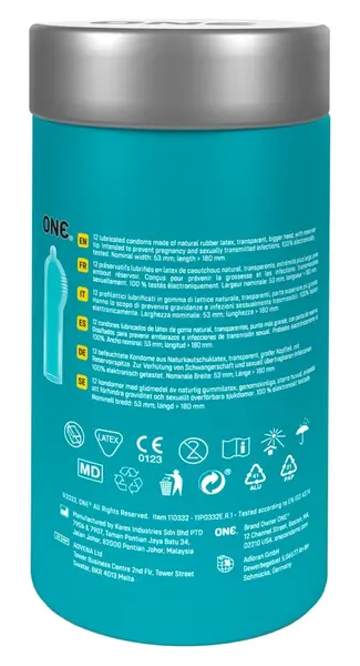ONE Pleasure Plus 12-Pack Advanced Contoured Latex Condoms