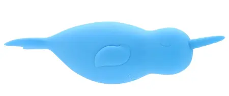 Unihorn Narwhal Dual-Ended Silicone Intimate Device, Blue, 14.3 cm