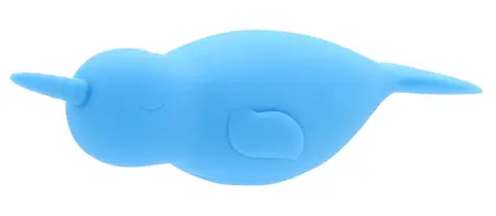 Unihorn Narwhal Dual-Ended Silicone Intimate Device, Blue, 14.3 cm