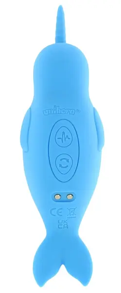 Unihorn Narwhal Dual-Ended Silicone Intimate Device, Blue, 14.3 cm