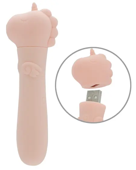 Heart Throb мини вибратор, розов, 10 режима, USB, 14,3 см