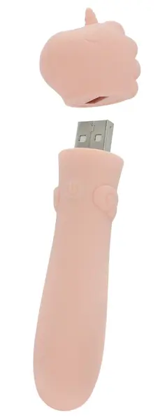 Heart Throb мини вибратор, розов, 10 режима, USB, 14,3 см