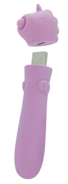 Unihorn USB Karma Lilac Mini Intimate Massager, Soft Silicone, 14.3 cm