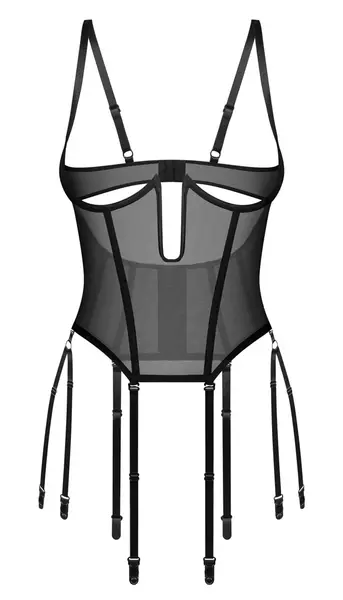 Obsessive Euphori Corset L/XL Black Transparent Adjustable Design