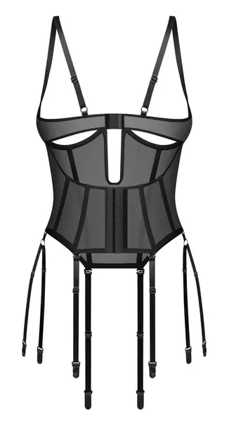 Obsessive Euphori Corset L/XL Black Transparent Adjustable Design