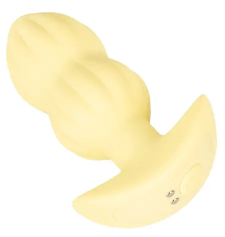 Cuties Vibrating Plug Yellow - Compact Silicone Model, 7 Modes, 8 cm