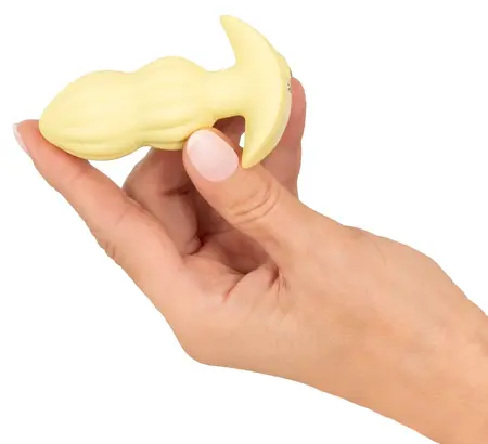 Cuties Vibrating Plug Yellow - Compact Silicone Model, 7 Modes, 8 cm