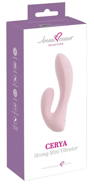 beau coeur Cerya Strong Mini Dual-Arm Vibrator, 14 cm, Purple