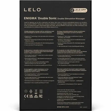 LELO ENIGMA Double Sonic Intimate Device Black, App-Control, 8 Modes
