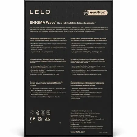 LELO ENIGMA Wave Triple Motor Sonic Massager Black 182mm