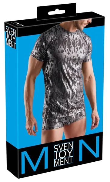 Svenjoyment Shirt 2XL Black Metallic Silver Design Short Sleeve