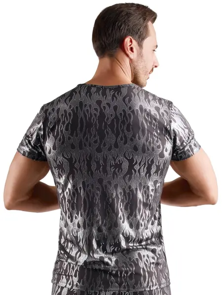 Svenjoyment Shirt 2XL Black Metallic Silver Design Short Sleeve