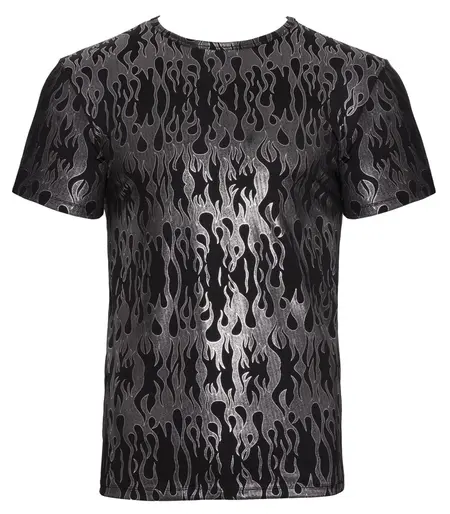 Svenjoyment Shirt 2XL Black Metallic Silver Design Short Sleeve