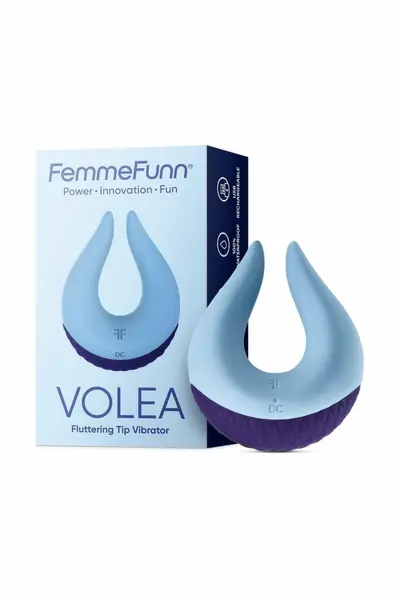 FemmeFunn Volea Light Blue Intimate Device - 10 Modes, Waterproof, Compact