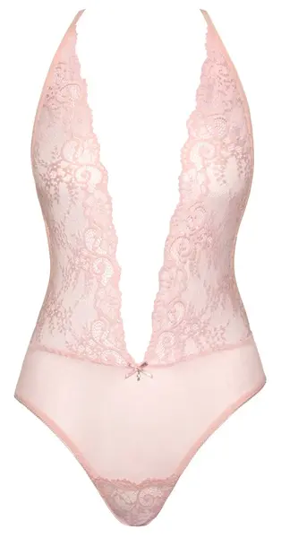 Kissable Body Pink L/XL - Delicate Lace & Powernet Bodysuit
