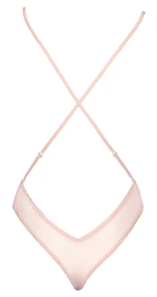 Kissable Body Pink L/XL - Delicate Lace & Powernet Bodysuit