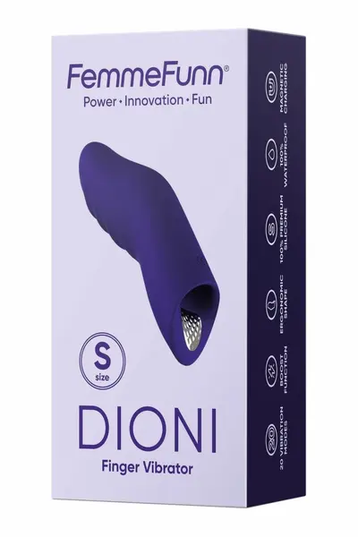 FemmeFunn Dioni Small Dark Purple - Ergonomic Finger Device, 20 Modes