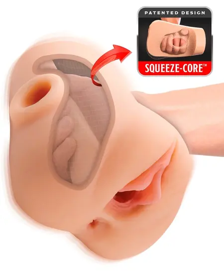 PDX Plus Double Pounder Vibrating Intimate System, Dual Tunnel, 20.5 cm