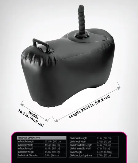 Fetish Fantasy Series Body Dock Inflatable Support Seat with Silicone Attachment