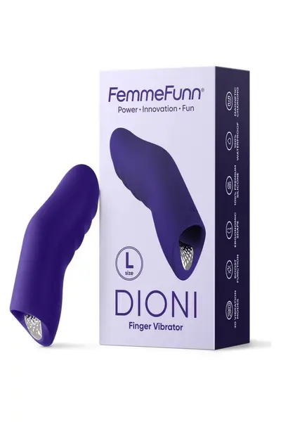 FemmeFunn Dioni Large Dark Purple - Ergonomic Finger Device, 20 Modes