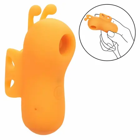 CalExotics Neon Vibes Orange Ergonomic Finger Device 10 Modes Waterproof