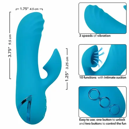 CalExotics Sunset Beach Seducer Dual-Action Vibrator Blue USB Rechargeable