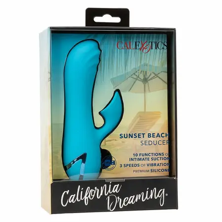 CalExotics Sunset Beach Seducer Dual-Action Vibrator Blue USB Rechargeable