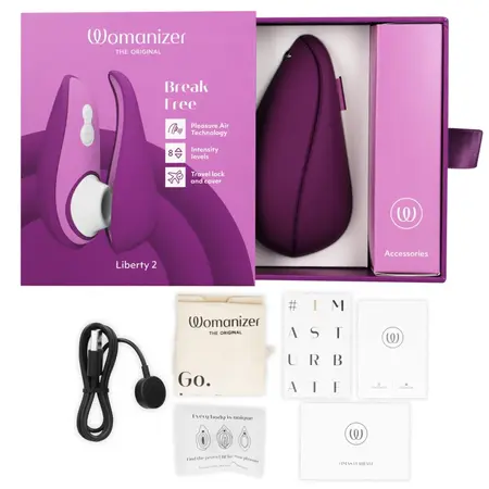 Womanizer Liberty 2 Violet Intimate Air Wave Device with Magnetic Cover