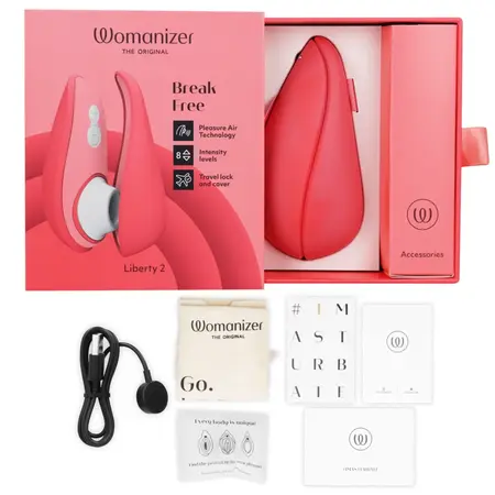 Womanizer Liberty 2 Pink - Compact Air Pulse Personal Device, 8 Modes