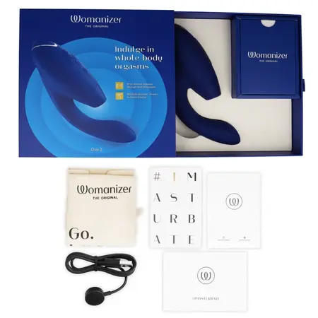 Womanizer Duo 2 Blue - Dual-Action Intimate Device, Air Pulse & Vibration