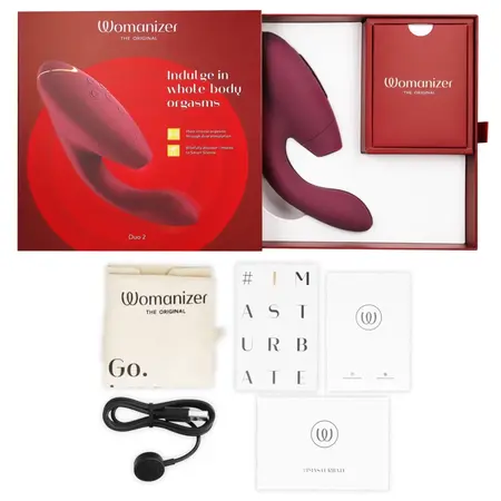 Womanizer Duo 2 Bordeaux Dual Action Intimate Device, Waterproof, Silicone