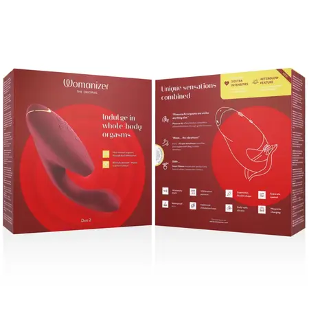 Womanizer Duo 2 Bordeaux Dual Action Intimate Device, Waterproof, Silicone