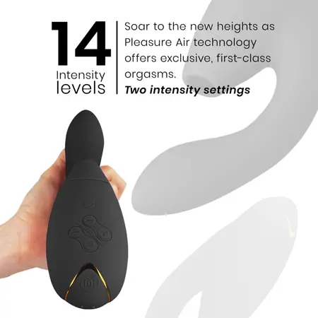Womanizer Duo 2 Black - Dual Air Pulse & Vibration System, Silicone