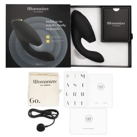 Womanizer Duo 2 Black - Dual Air Pulse & Vibration System, Silicone