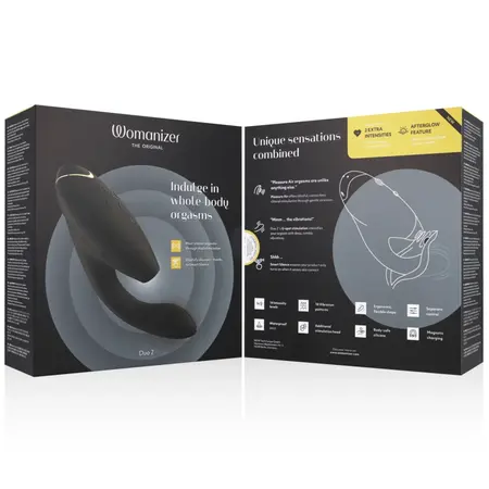 Womanizer Duo 2 Black - Dual Air Pulse & Vibration System, Silicone