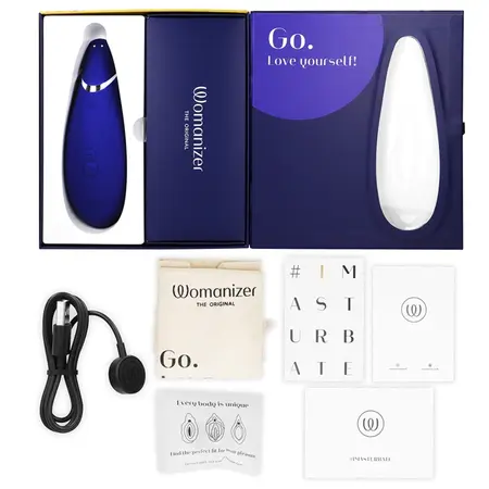 Womanizer Premium 2 Blueberry - Air Pulse Intimate Device, 14 Levels, Waterproof