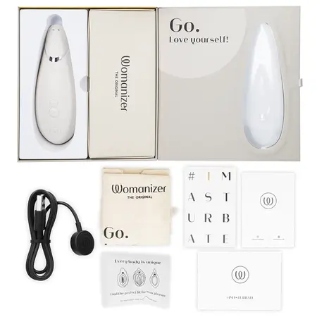 Womanizer Premium 2 Warm Gray - Air Technology Intimate Device, 14 Modes