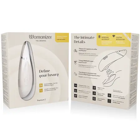Womanizer Premium 2 Warm Gray - Air Technology Intimate Device, 14 Modes