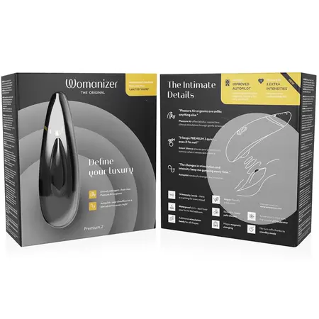 Womanizer Premium 2 Black - Air Pulse System, 14 Levels, Waterproof