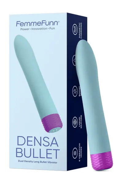 FemmeFunn Densa Bullet Light Blue Dual Density Vibrator 19.3cm