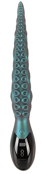 Octo Vibes силиконов вибратор пипало, металик, 27 см