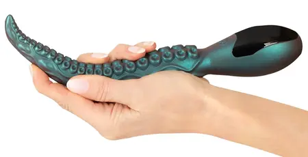 Octo Vibes силиконов вибратор пипало, металик, 27 см