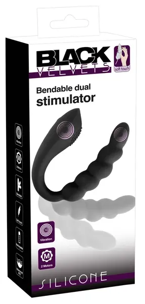 Black Velvets Bendable Dual Stimulator Flexible Silicone 26cm
