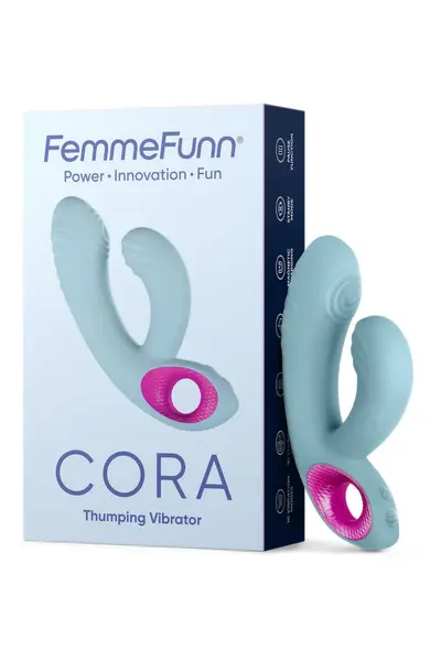 FemmeFunn Cora Light Blue - Dual Motor Thumping & Vibrating System