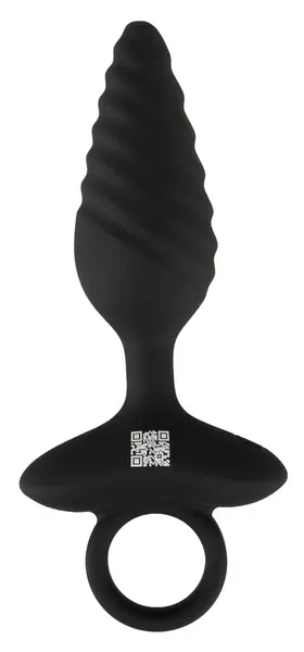 ANOS Flexible Plug Twisted Design - 10-Mode Vibrating Silicone, Black